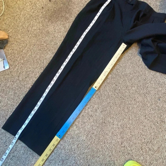 Stafford 100% Wool Black Dress Stripped Pants Men Size W-38L Pockets - Picture 3 of 4